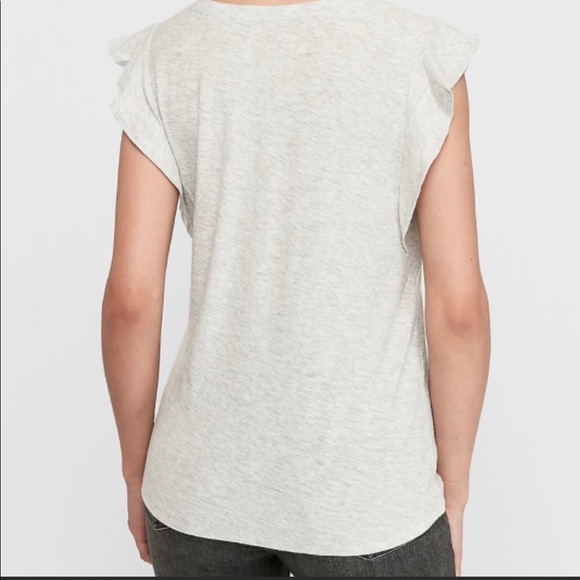 Express Heathered Slub Ruffle Sleeve Tee. Size Medium NWT - Picture 3 of 3